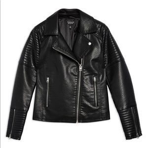 Topshop Petite US 4 Rosa Faux Leather Jacket